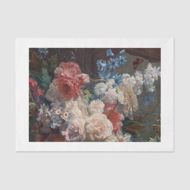 Mousseline Papier de tissus Fleurs Renaissance (Recto)