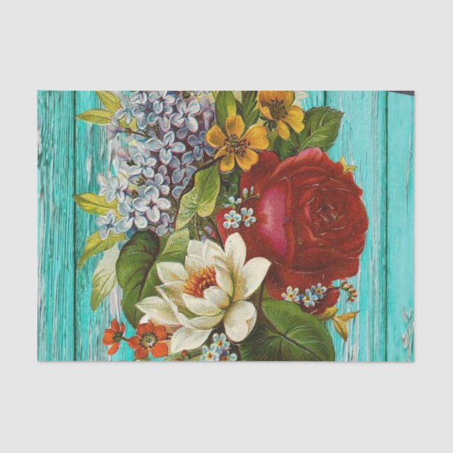 Mousseline Papier de tissus Floral (Recto)