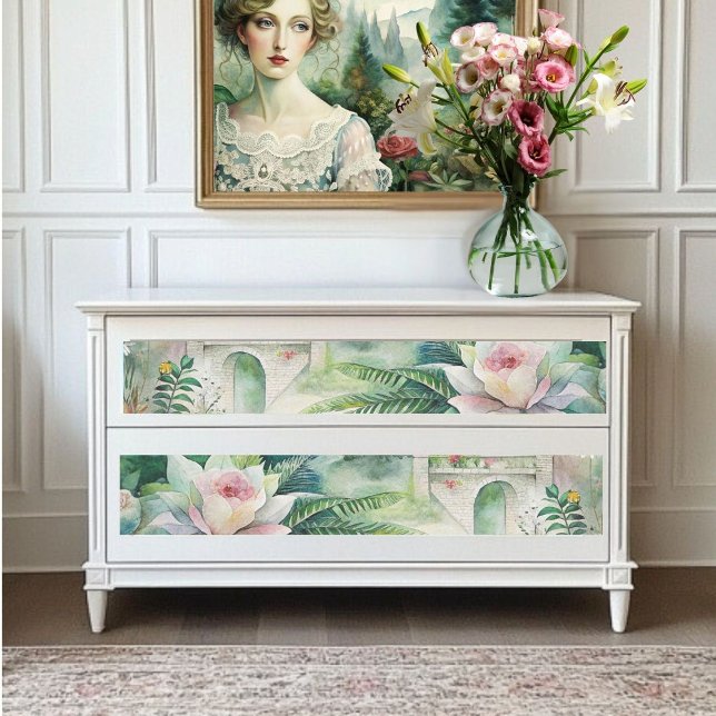 Mousseline Papier de tissus Floral et Château Découpage (Créateur téléchargé)