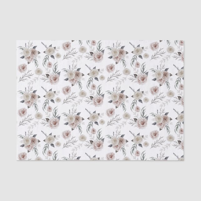 Mousseline Papier de tissus floraux et botaniques (Recto)