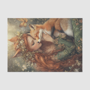 Mousseline Papier de tissus foliés Fox