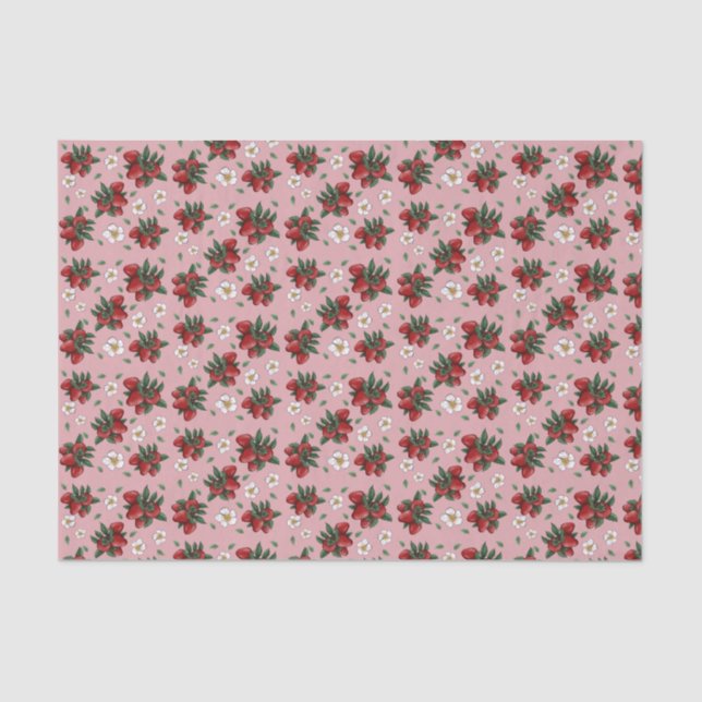 Mousseline Papier de tissus fraises (Recto)