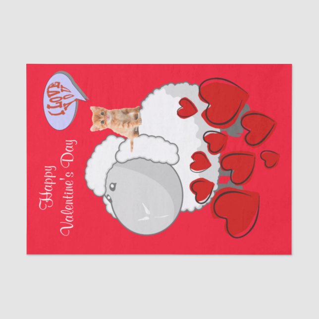 Mousseline Papier de tissus Heureuse Sainte-Valentin Cheep Ki (Recto)