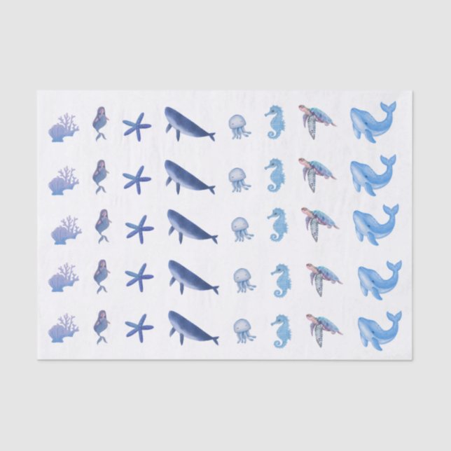 Mousseline Papier de tissus - hos mermaid de la mer (Recto)