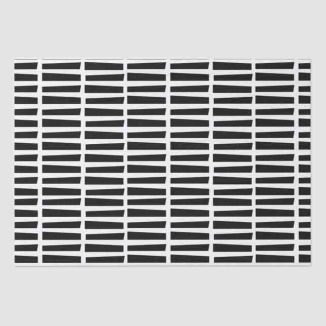 Mousseline Papier de tissus / Lignes noires Abstraites (Recto)