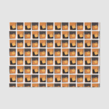 Papier de tissus - Lunettes de whisky or et noir