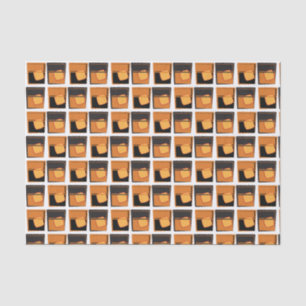 Mousseline Papier de tissus - Lunettes de whisky or et noir
