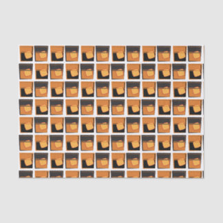Mousseline Papier de tissus - Lunettes de whisky or et noir