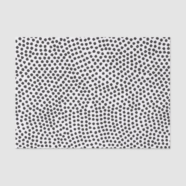 Mousseline Papier de tissus Luxe Black Confetti Dots (Recto)