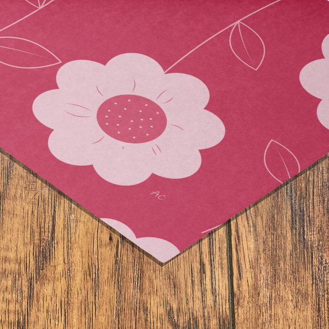 Mousseline Papier de tissus magenta à motif floral gras (Créateur téléchargé)