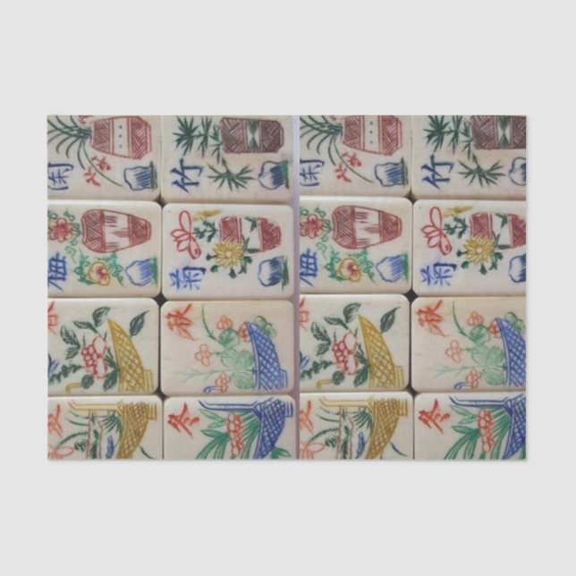 Mousseline Papier de tissus Mahjong (Recto)