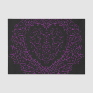 Mousseline Papier de tissus Mariage gothique au coeur mauve e