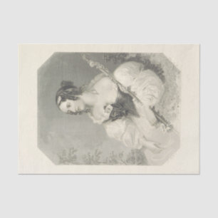 Mousseline Papier de tissus noir et blanc Vintage
