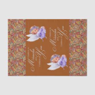 Mousseline Papier de tissus Paisley Angels