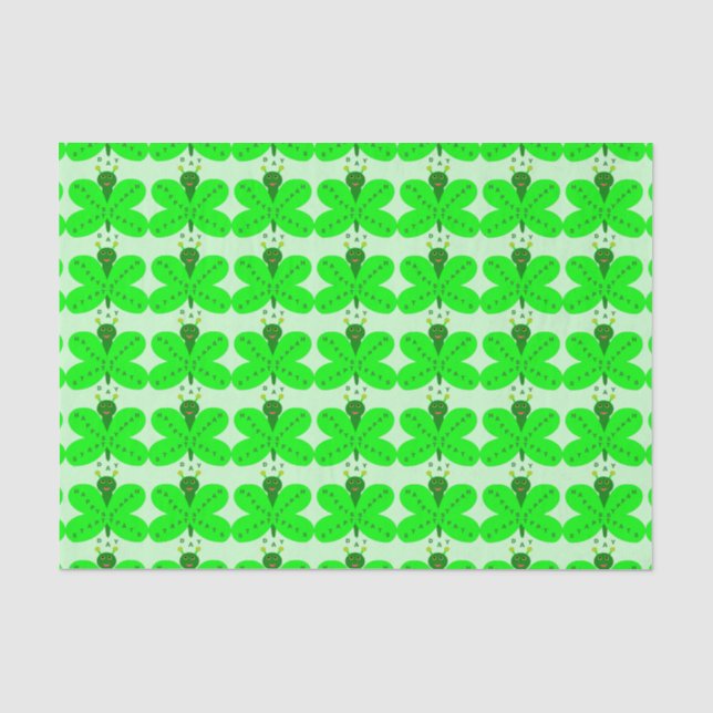 Mousseline Papier de tissus papillon de la Saint Patrick (Recto)