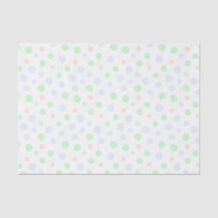 Mousseline Papier de tissus Pastel Blue, Green et Orange Dots