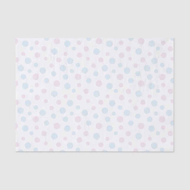 Mousseline Papier de tissus Pastel Pink and Blue Dots (Recto)