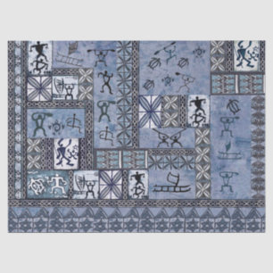 Mousseline Papier de tissus Petroglyph Tapa