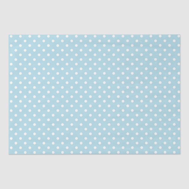 Mousseline Papier de tissus/Pois bleu clair (Recto)