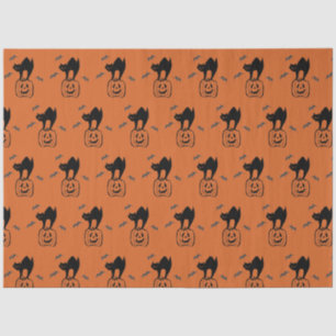 Mousseline Papier de tissus pour l'Halloween de chats citroui