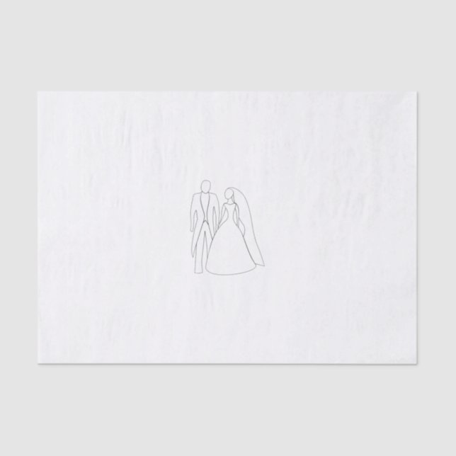 Mousseline Papier de tissus pour Mariage ou douche (Recto)