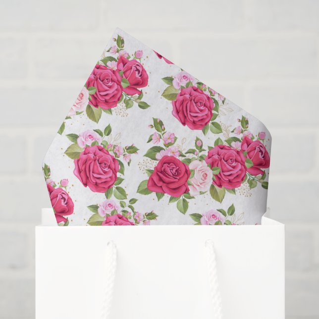 Mousseline Papier de tissus rose (Sac cadeau)