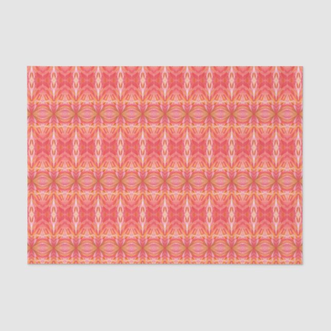 Mousseline Papier de tissus rose Motif Abstrait Kaleidoscope (Recto)