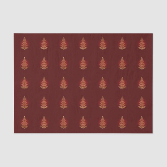 Mousseline Papier de tissus rouge élégant pour sapin de Noël (Recto)