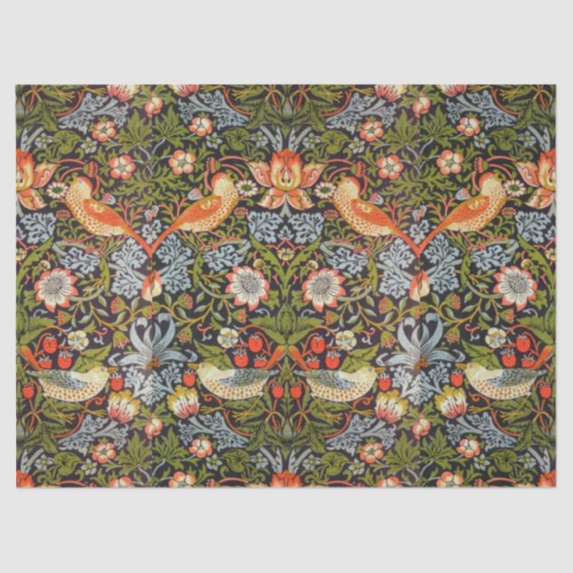 Mousseline Papier de tissus - Sélecteur de fraises Art nouvea (Recto)