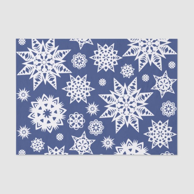 Mousseline Papier de tissus Snowflakes (Recto)