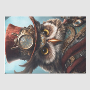 Mousseline Papier de tissus Steampunk Owl