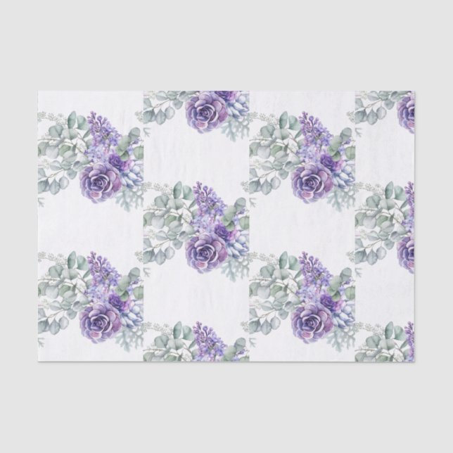 Mousseline Papier de tissus succulent de lavande (Recto)