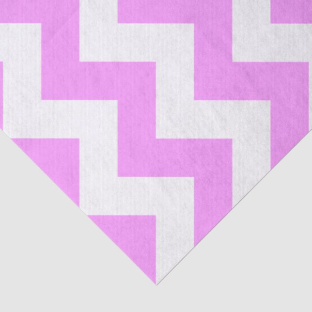 Mousseline Papier de tissus Zigzag rose et blanc (Détail)