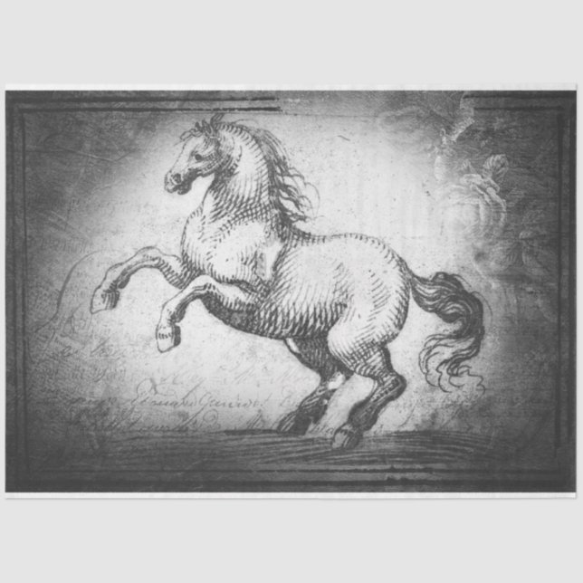 Mousseline Papier de triche ou de découpage pour chevaux Vint (Recto)