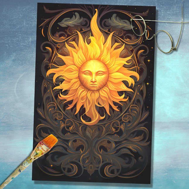 Mousseline Papier décadoupe Art Nouveau Sun 1 (Créateur téléchargé)