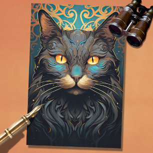 Mousseline Papier décadrage Art Nouveau Chat 3