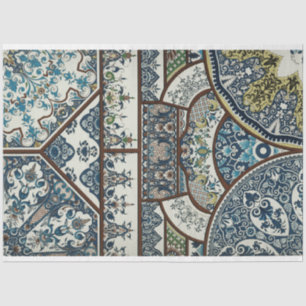 Mousseline Papier déco d'inspiration marocaine bleu et blanc