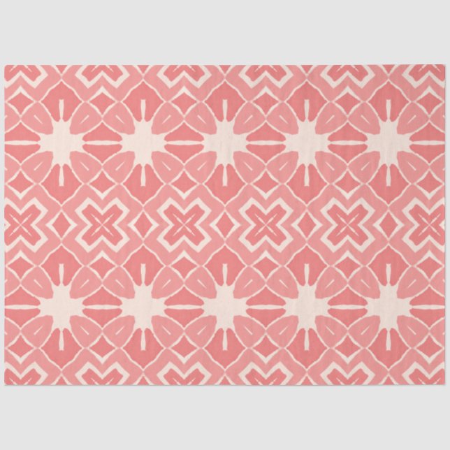Mousseline Papier décolpage design art déco rose (Recto)