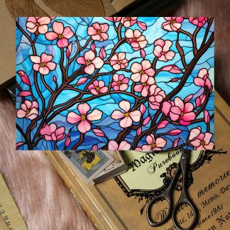 Mousseline Papier Découpage à effet de verre tendu de Fleurs