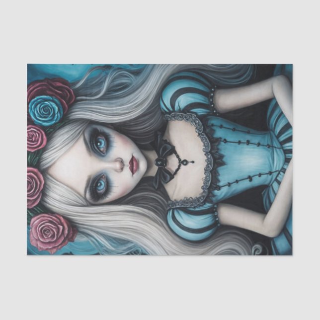 Mousseline Papier Découpage Alice foncé (Recto)