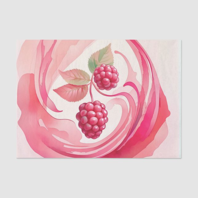Mousseline Papier decoupage aux framboises (Recto)