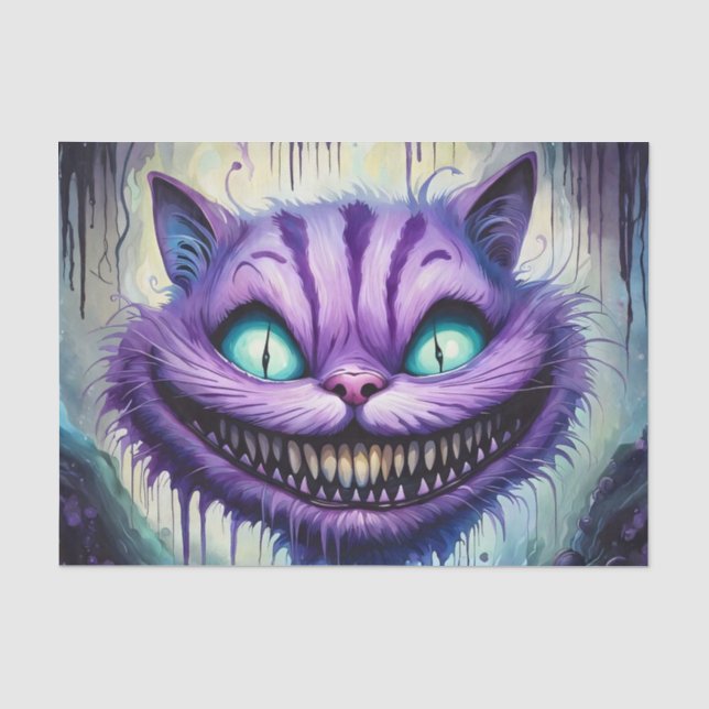 Mousseline Papier découpage Chat du Cheshire - Alice gothique (Recto)