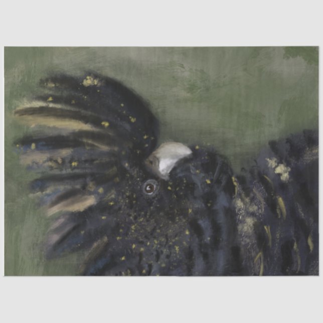 Mousseline Papier découpage de Cockatoo noir australien  (Recto)