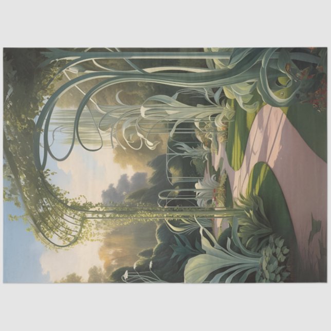 Mousseline Papier Découpage de jardin Surreal Nouveau (Recto)