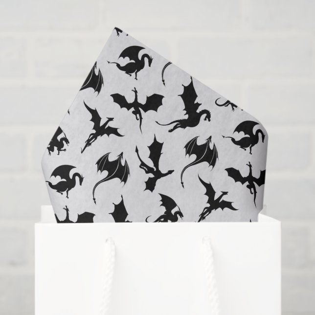 Mousseline Papier découpage Dragon, Fantaisie mythique (Sac cadeau)