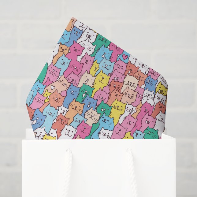 Mousseline Papier decoupage en papier tissue Chat, Chaton Kit (Sac cadeau)