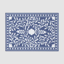 Papier Découpage Encré Bleu 2 Incrustation d'Os Tr