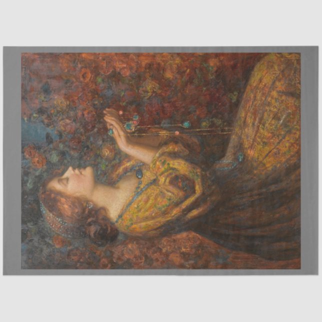 Mousseline Papier découpage femme et bijoux (Recto)