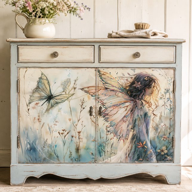 Mousseline Papier decoupage fleur et papillon de pré féerique (Créateur téléchargé)