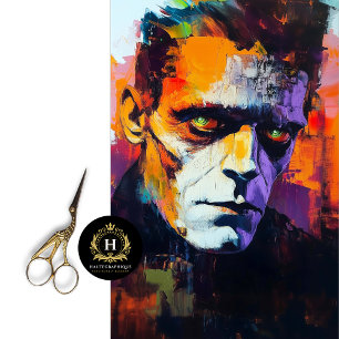 Mousseline Papier decoupage Frankenstein en papier mouchoir